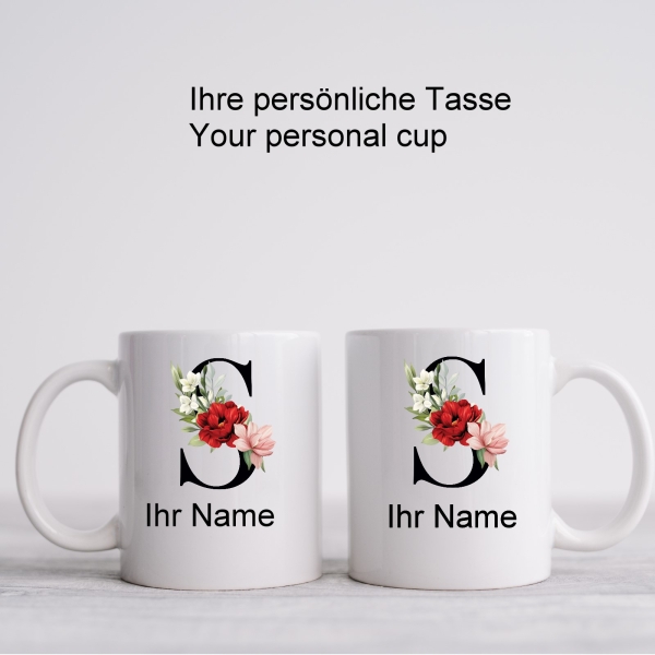 Tasse mit Monogramm S